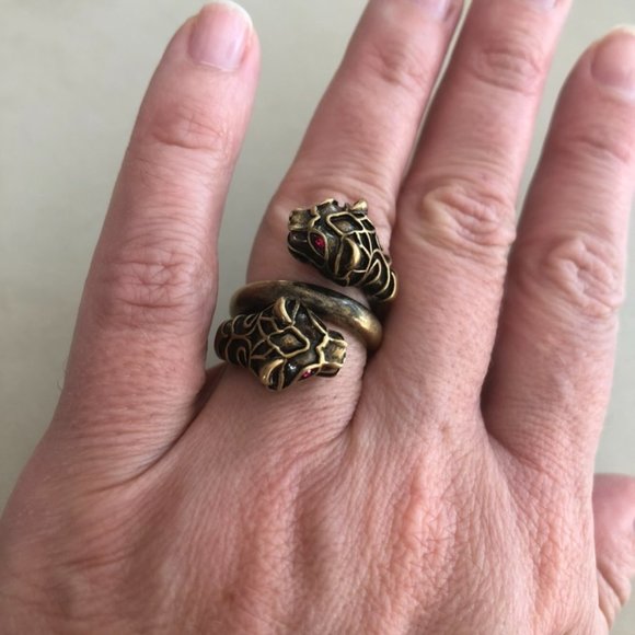 Gucci Double Feline Wrap Ring NEW IN BOX - Picture 1 of 14